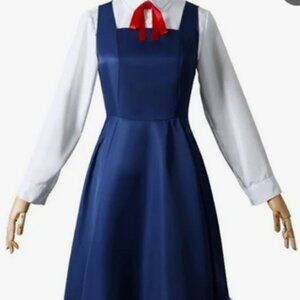 Anime Costume Anya Forger Suit Blue Dress Outfit Girls- Large